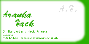 aranka hack business card